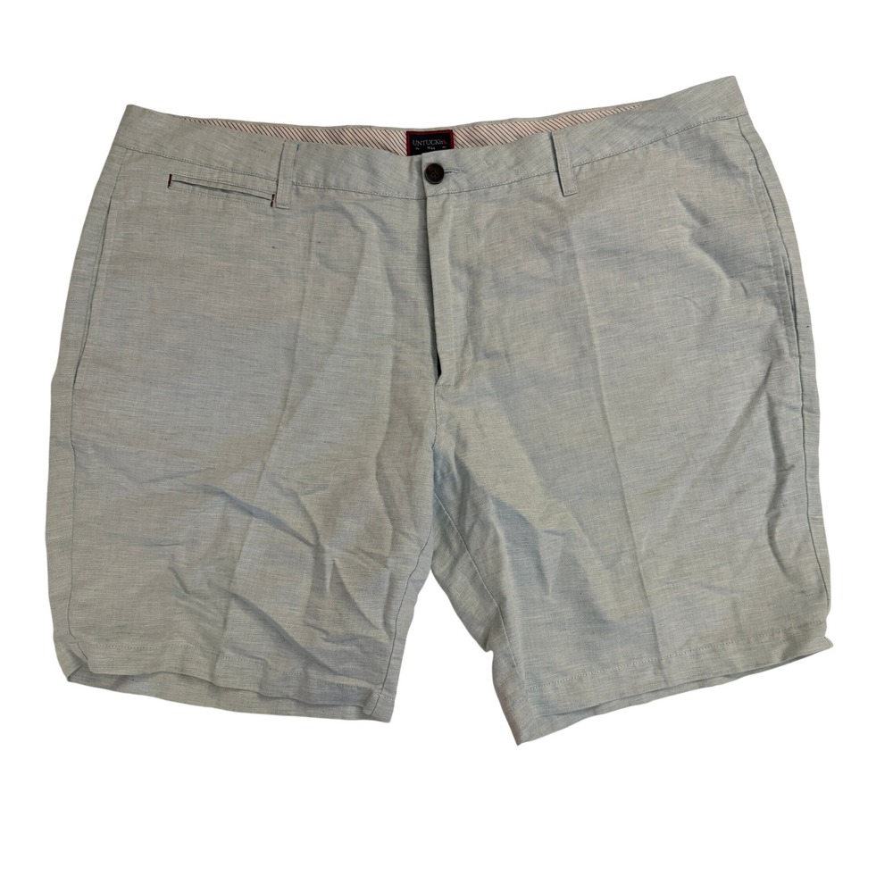 UNTUCKit Paumanok Shorts Mens 44 Green Excellent Linen Cotton Blend 35329